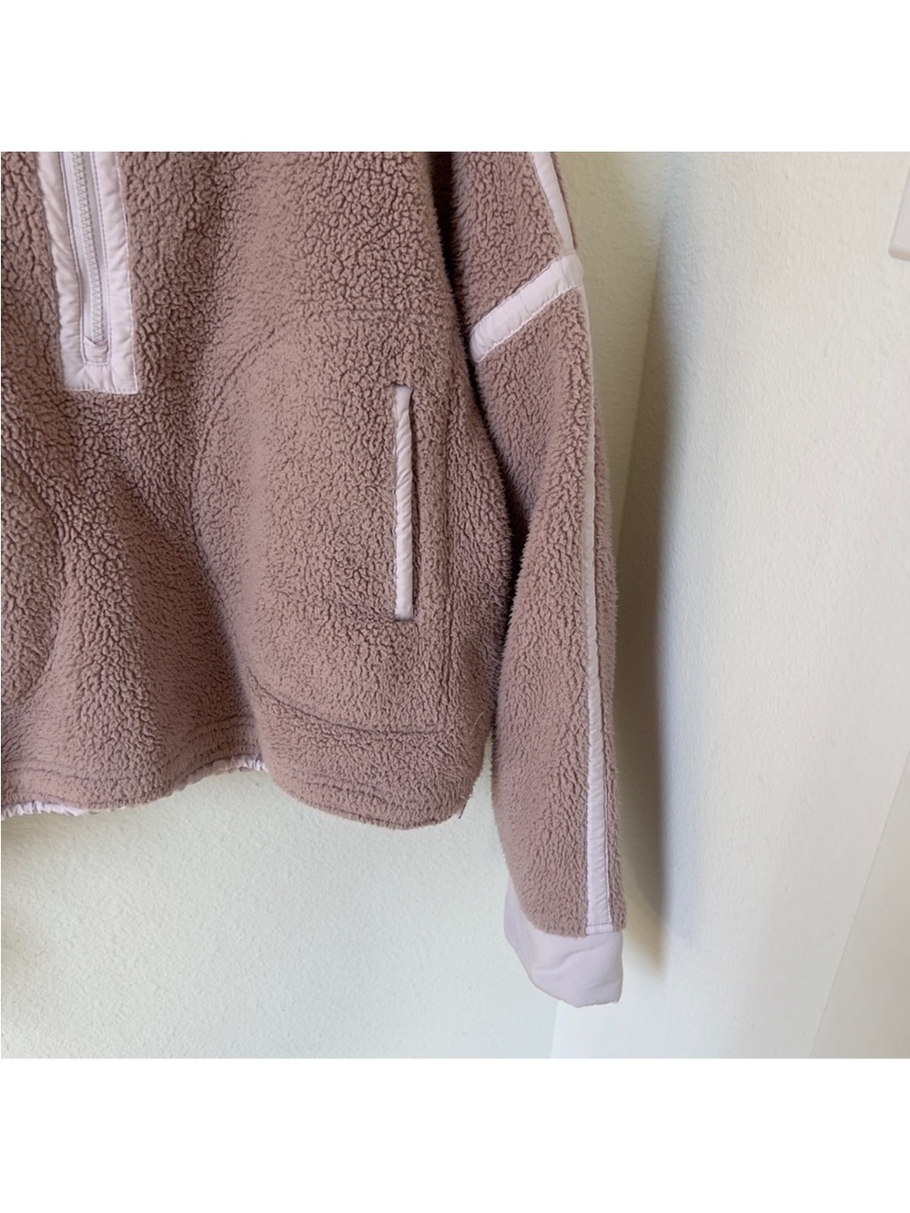 Free People Mountain High 1/2 Zip Fleece Pullover in Neutral Mauve - Picture 5 of 9